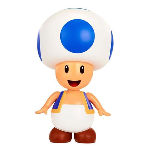 Super Mario 4-Inch Blue Toad Action Figure, Not Mint